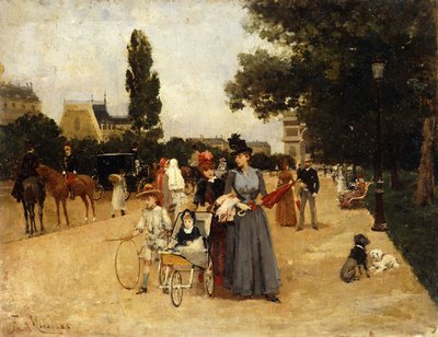 Avenue Foch with a View of the Arc de Triomphe by Francesco Miralles Galaup