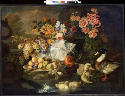 Still Life with Fruits and Ducks by Francesco Morosini