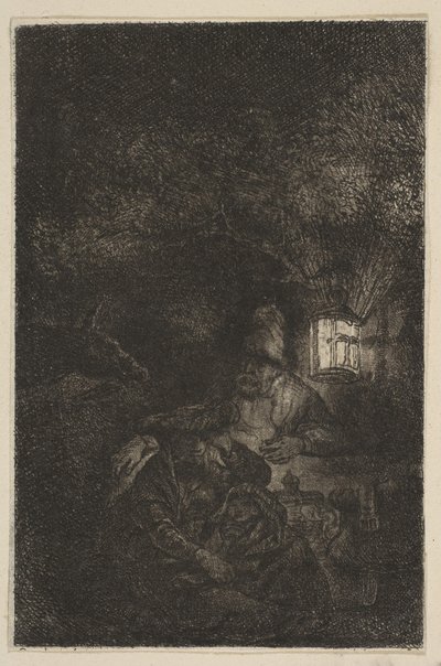 The Rest on the Flight into Egypt: A Night Piece (reverse copy) by Francesco Novelli