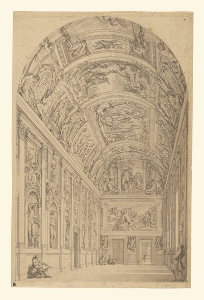 View of the Farnese Gallery, Rome by Francesco Panini