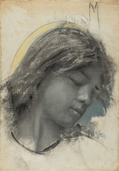 Head of an Angel (front); Head of a Woman (back) by Francesco Paolo Michetti