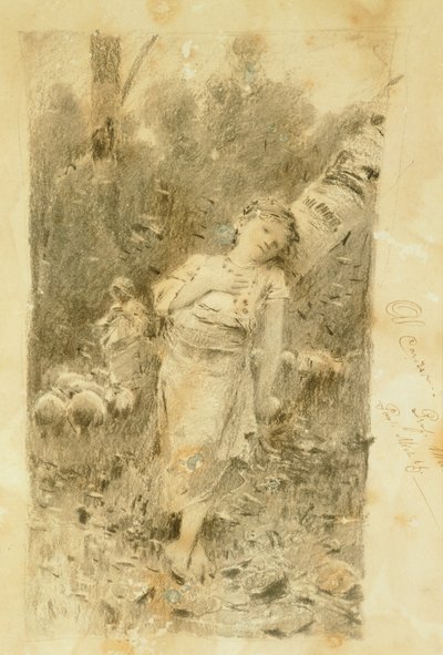 The shepherdess, by Francesco Paolo Michetti by Francesco Paolo Michetti