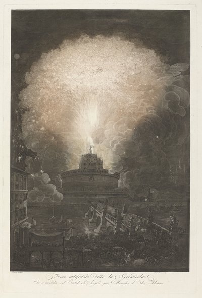 Girandola at Castel Sant’Angelo by Francesco Piranesi