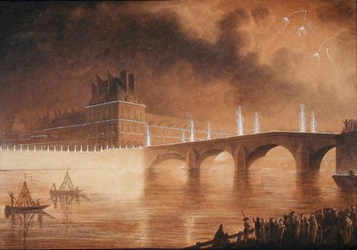 Illumination of the Quay and Pont des Tuileries by Francesco Piranesi