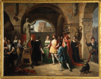 Francis I in the Studio of Benvenuto Cellini by Francesco Podesti