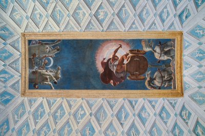 Chamber of the Sun and the Moon: the chariots of the Sun and of the Moon driven by Diana and Apollo by Francesco Primaticcio