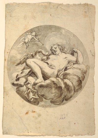 Project for a Ceiling Fresco: Leda and the Swan by Francesco Saverio Mergolo