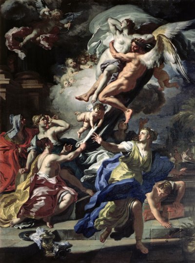 Boreas abducting Oreithyia, daughter of Erechtheus, 1729 by Francesco Solimena