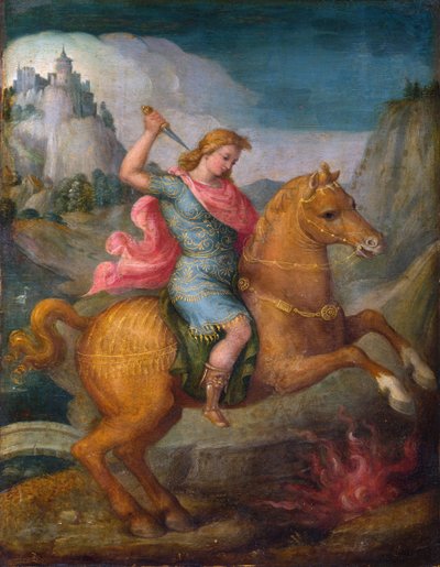 Marcus Curtius Sacrificing Himself to the Roman Gods by Francesco Ubertini Verdi Bachiacca