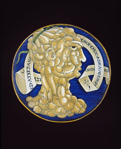 Dish with a Composite Head of Penises, c.1536 by Francesco Urbini