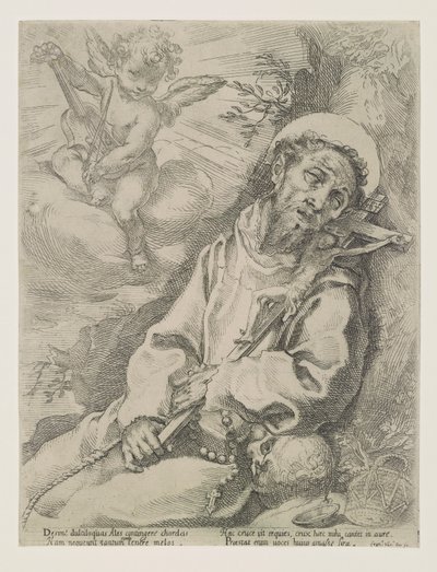Saint Francis Consoled by a Musical Angel by Francesco Vanni