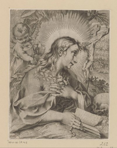 Penitent Mary Magdalene by Francesco Villamena