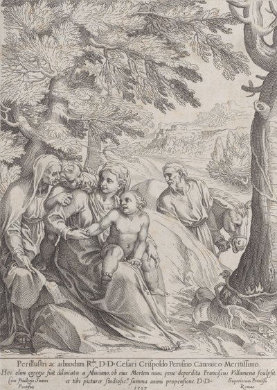 The Rest on the Flight into Egypt by Francesco Villamena