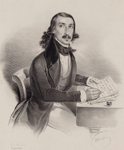 Portrait of the Singer and Composer Giacinto Marras by Francesco Wenzel