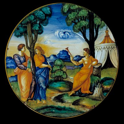 Faience Dish Representing the Parnassus by Francesco Xanto Avelli