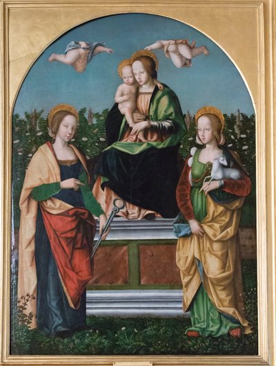 Madonna and Child, St. Agatha and St. Agnes by Francesco Zaganelli di Bosio