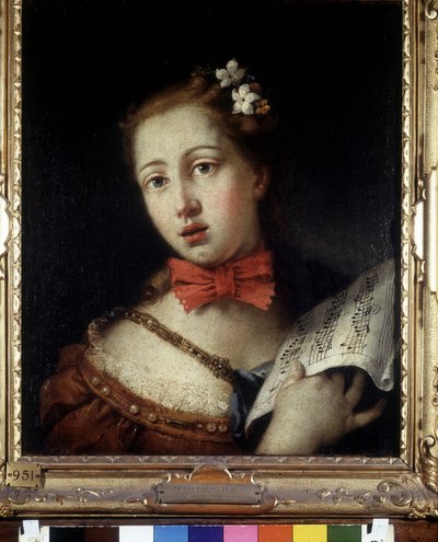 Venetian singer. Painting by F. Zugno by Francesco Zugno