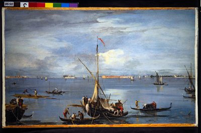 A View in the Venetian Lagoon by Francesco and/or Gian Antonio (1699 1761) Guardi
