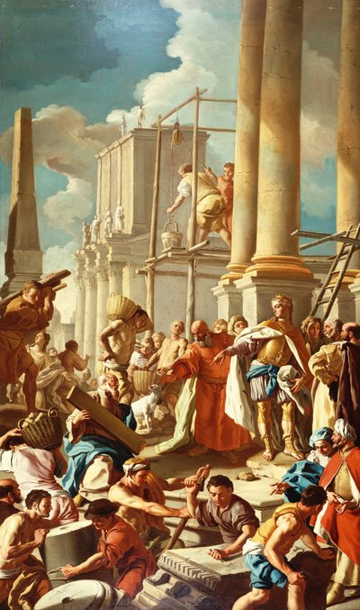 Robert of Anjou constructing the Church of Santa Chiara, Naples by Francesco de Mura