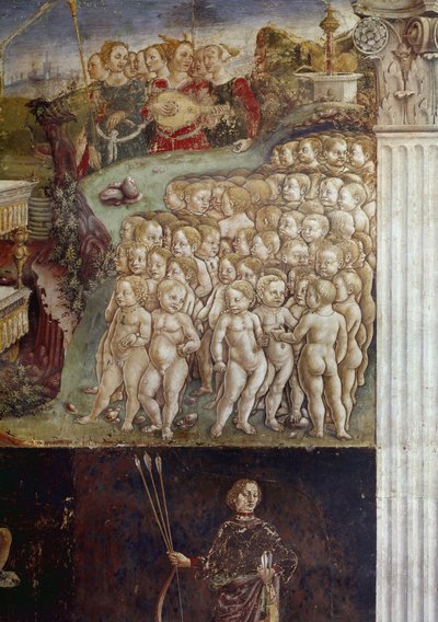 Allegory of Month of May, (detail) fresco by Francesco del Cossa, Palazzo Schifanoia, Salone dei Mesi by Francesco del Cossa