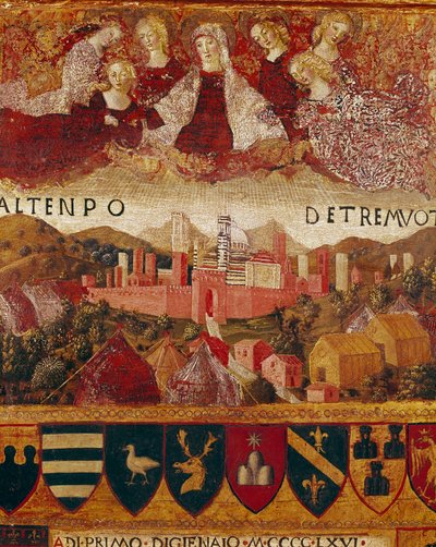 Ex voto: The Virgin Mary protecting the city of Siena at the time of the earthquakes of 1466-1467 (detail) by Francesco di Giorgio Martini