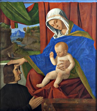 The Virgin with the Christ Child and a Donor by Francesco di Simone da Santacroce