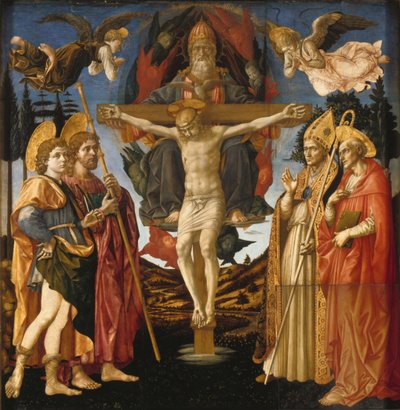 The Holy Trinity Panel of the Pistoia Santa Trinità Altarpiece, 1455-1460 by Francesco di Stefano Pesellino