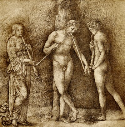 Three Music Making Figures by Francesco school of Francia