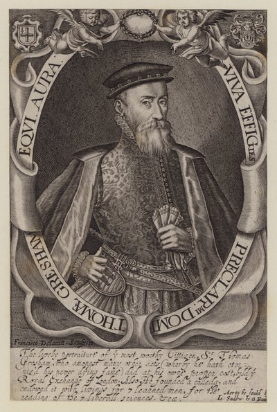 Sir Thomas Gresham, English merchant and financier, founder of the Royal Exchange by Francis (after) Delaram