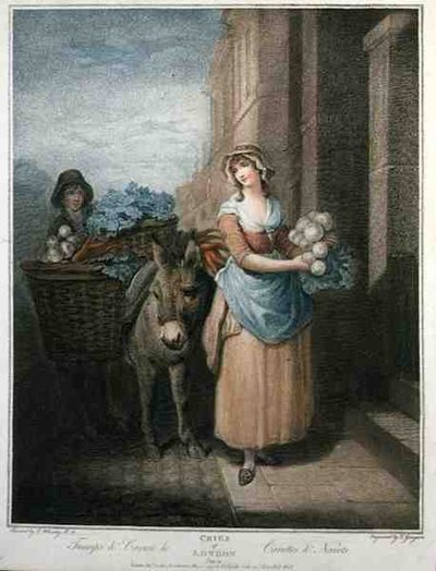 Turnips and Carrots Ho, plate 13 of The Cries of London, engraved by Thomas Gaugain, pub. by Colnaghi & Co. by Francis (after) Wheatley