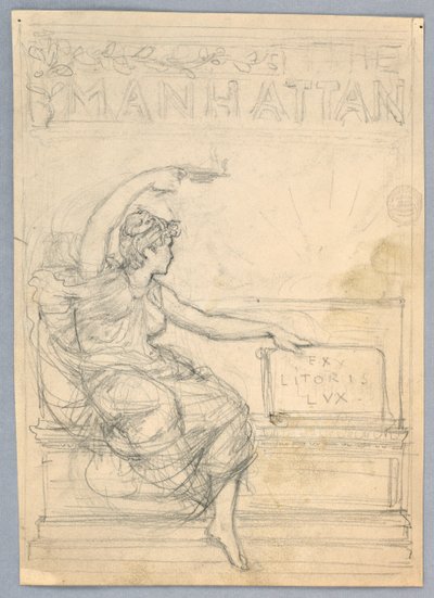 Design for the Cover of the Manhattan Illustrated Monthly Magazine by Francis Augustus Lathrop