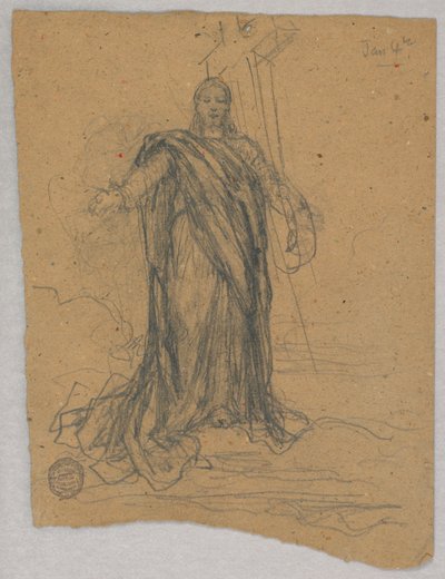 Sketch for Central Figure in the Ascension by Francis Augustus Lathrop