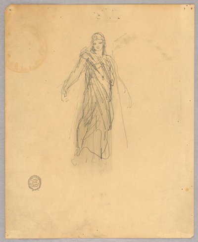 Sketch for Central Figure in the Ascension by Francis Augustus Lathrop