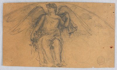 Sketch of Angel with Flowers by Francis Augustus Lathrop