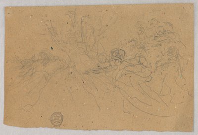 Sketch of Figural Group for Ascension by Francis Augustus Lathrop