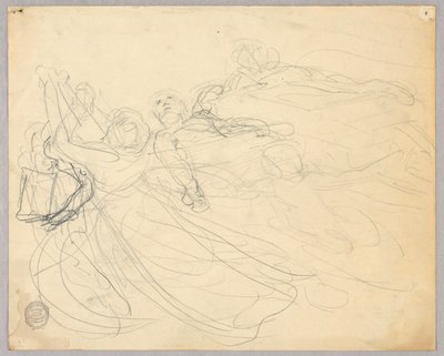 Sketch of Figural Group for Ascension by Francis Augustus Lathrop