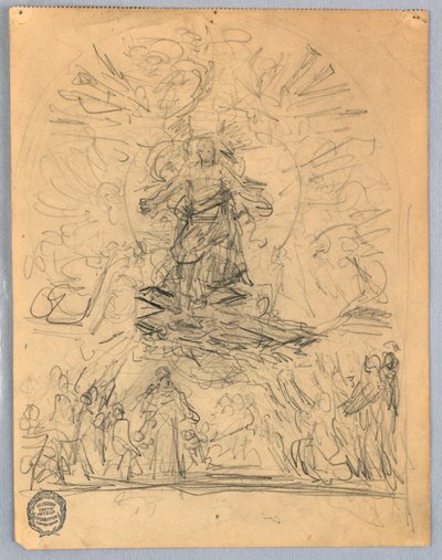 Sketch of Figure on a Cross by Francis Augustus Lathrop
