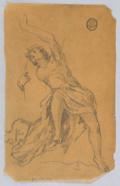 Sketch of Figure with Drapery by Francis Augustus Lathrop