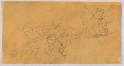 Sketch of an Angel and Putti by Francis Augustus Lathrop