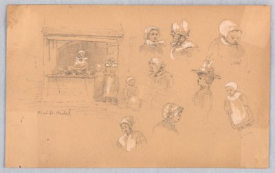 Sketches of Townspeople in Mont St. Michel and Vitré by Francis Augustus Lathrop
