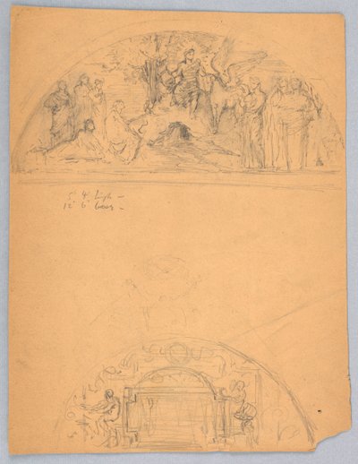Sketches of Two Lunettes by Francis Augustus Lathrop