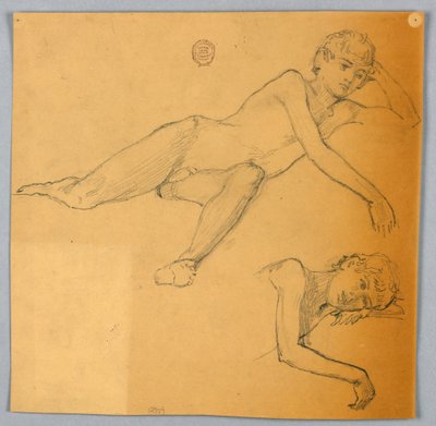Studies of Nude Figure by Francis Augustus Lathrop