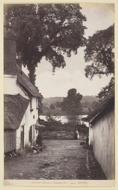 Exeter, Cottages at Countess Weir by Francis Bedford