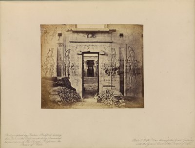 Edfu - View Through the Great Gateway Into the Grand Court of the Temple of Edfu by Francis Bedford