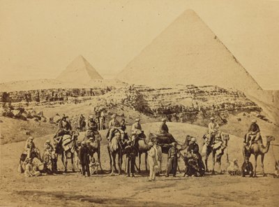 Gizeh - The Departure of H.R.H. the Prince of Wales and Suite from the Pyramids by Francis Bedford