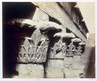 The capitals of the portico, Temple of Khnum, Esna, Egypt by Francis Bedford