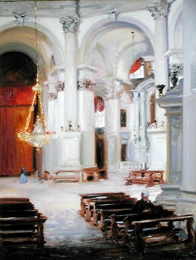 Interior of the Salute, Venice by Francis Campbell Boileau Cadell