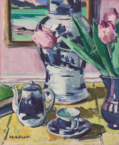 Still Life with Tulips and Iona by Francis Campbell Boileau Cadell