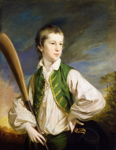 Charles Collyer as a boy, with a cricket bat by Francis Cotes