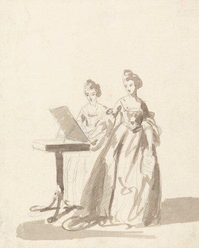 Study for the Portrait of Princess Louisa and Queen Caroline Matilda of Denmark by Francis Cotes